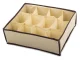 Underwear and Socks Drawer Organizer, 12 Compartments, Beige