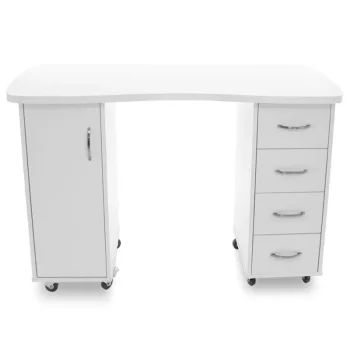 Manicure Desk 2027 with Two Cabinets, White