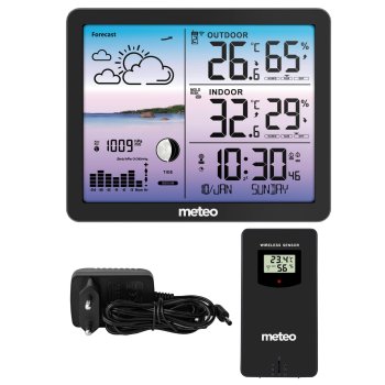 Wireless Weather Station METEO SP107 with Outdoor Sensor, Black