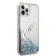 Guess iPhone 12 Pro Max Case Glitter Vintage Script, Blue