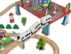 Wooden Children Toy Railway Train Track Car Road, 88 elements