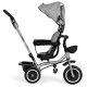 ECOTOYS 2-in-1 Kids Tricycle Stroller with Rotating Seat and Foldable Canopy, Grey