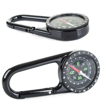 Metal Tourist Compass with Carabiner