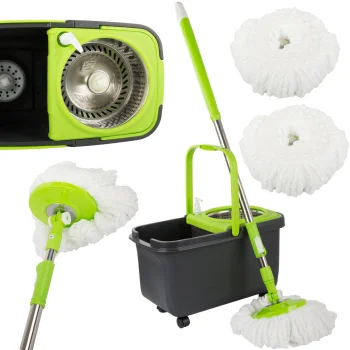 360° Rotating Mop with Bucket, Dispenser and 2 Microfiber Pads
