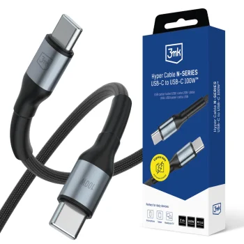3mk Hyper Cable N-SERIES USB-C to USB-C Cable 2m 100W - Black