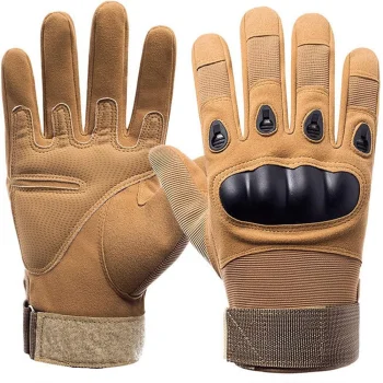 Tactical Gloves with Knuckle Protection, Size XL, Khaki
