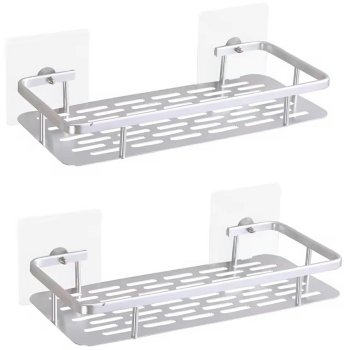Bathroom and Kitchen Shelf Storage 2 pcs, Silver