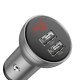 Baseus Digital Display Dual USB Car Charger 4.8A, 24W, Silver | Автомобильное Зарядное...