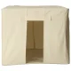66L Storage Organizer Bag with Frame for Clothes and Bedding, Cream