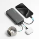 Cuktech 20000mAh Powerbank with Built-in USB-C Cable, Gray