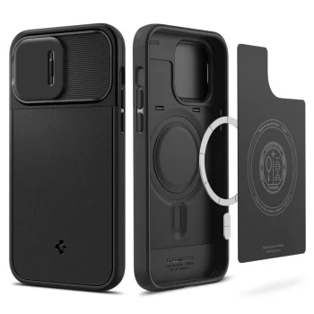 Apple iPhone 14 Pro Max 6.7'' Spigen Optik Armor Magsafe Case Cover, Black