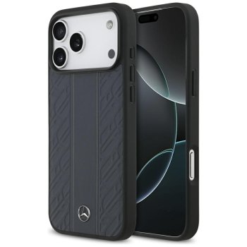 Mercedes Leather Laurel Leaves Stripes MagSafe Case for iPhone 17 Pro Max Blue