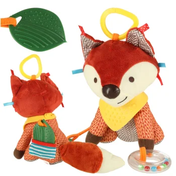 Sensory Fox Stroller Toy with Teethers