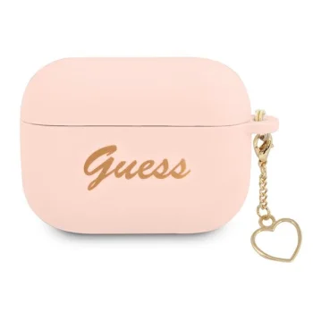 Guess GUAPLSCHSP Silicone Charm Heart AirPods Pro Case, Pink
