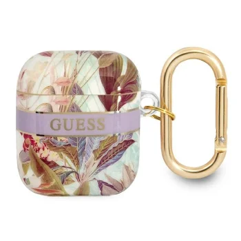 Guess AirPods Cover Purple from Flower Strap Collection