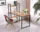 Modernhome PJJCT0002-302 Computer Desk with Shelves, Loft Style, Light Oak/Black