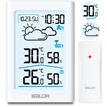 Baldr BD-911 Wireless Weather Station with Display, White