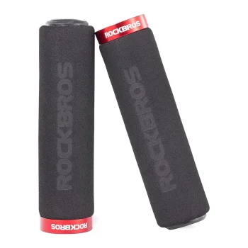 Rockbros BT1001BKRD Sponge Bicycle Handlebar Grips - Black/Red
