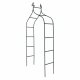 Metal Garden Arch LUARO 265 cm Tall Arbor for Climbing Plants and Roses