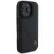 Apple iPhone 16 Pro Max 6.9\" Mercedes MB Curved Stitches Leather Case Cover, Black
