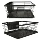 Dish Drying Rack with Utensil Holder and Drip Tray for Kitchen Counter, Black
