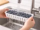 Fridge Organizer with 2 Drainer Baskets Food Storage Container, Clear