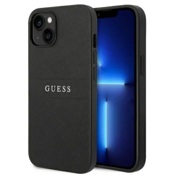 Guess Saffiano Strap Case for iPhone 14 Plus / 15 Plus Black