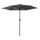 Plonos Folding Garden Parasol with Cover, 300 cm, Graphite