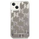 Karl Lagerfeld Liquid Glitter Monogram Case for iPhone 14 Plus, Silver
