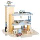 Wooden Toy Garage Multi Level Car Parking Playset with Elevator and Gas Station