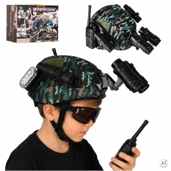 Kids Military Soldier Playset with Helmet, Walkie-Talkies, Binoculars & Flashlight