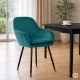 ModernHome Velvet Upholstered Dining Chairs Set of 2, Turquoise