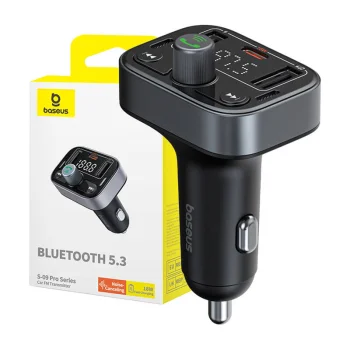 Baseus S-09 Pro FM Transmitter, Bluetooth 5.3 (Black)