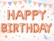 Happy Birthday Foil Balloon Garland, 13 Pcs, Pink