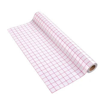 HTVRONT Vinyl Transfer Tape, 30.5 cm x 300 cm, Red Grid
