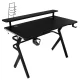 Gaming Desk with Shelf and RGB LED Lighting 120 x 60 cm, Black