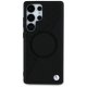 BMW Leather Half Textured MagSafe Case for Samsung Galaxy S25 Ultra, Black