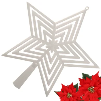 Shatterproof Christmas Tree Top Star, 23 cm, White