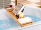 Adjustable Bamboo Bath Caddy Tray for Bathtub Spa Organizer