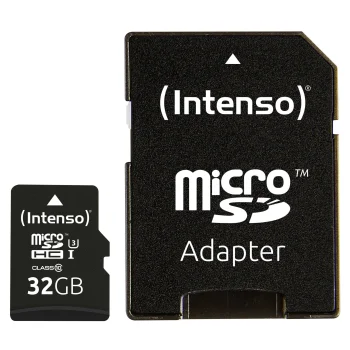 Intenso microSDHC Memory Card 32GB Professional UHS-I U3 V30 Class 10 with SD Adapter
