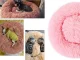 Plush Calming Donut Bed for Dogs and Cats, 50cm, Light Pink
