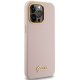 Guess iPhone 15 Pro Case Silicone Script Metal Logo & Frame, Pink