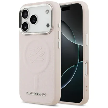 Karl Lagerfeld Initial & Metal Logo MagSafe Phone Case Cover iPhone 17 Pro - Pink