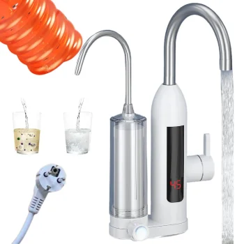 Instant Water Heater with Filter and LCD Display, 3000W, White