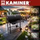 Charcoal Garden Grill with Lid 108x67x96cm Kaminer, black
