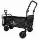 LUARO Folding Transport Wagon Cart with Canopy and Net, 120L, Black