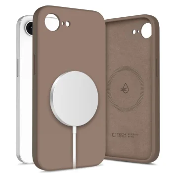 Tech-Protect Silicone MagSafe Case for iPhone 16e / 17e, Brown