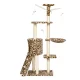 Petsi Cat Tree 138 cm with Scratching Posts, Hammock & Condo, leopard print