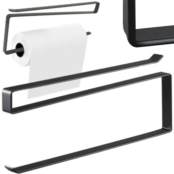 Slide-on Metal Paper Towel Holder, Black