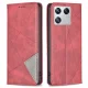 Xiaomi 13 Geometric Pattern Leather Stand Case Cover, Red